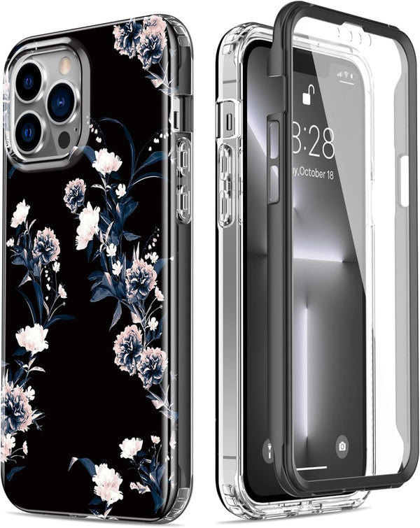 Esdot iPhone 13 Pro Max Case with Built-in Screen Protector, Military Grade Cover with Fashion Designs, 6.7" Purple