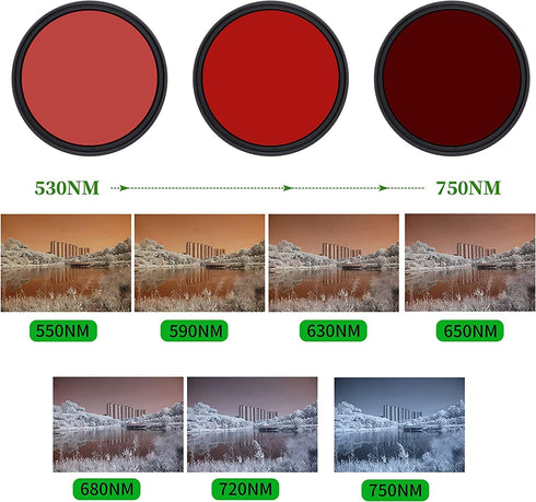 Foto4easy 82mm Adjustable Infrared X-Ray Filter, 530nm to 750nm for DSLR Camera Lens