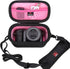 a6000/a6400/a6600/a6100/a5100 Mchoi Hard EVA Travel Case for Sony Alpha Mirrorless Digital Camera (Black and Pink)