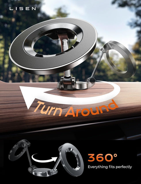LISEN 2 Pack, 17 16 15 14 13 12 for MagSafe Car Mount Classic Magnetic Phone Holder for Car, Car Phone Holder Mount