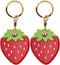 Leather Keychain Case Holder - Compatible with Apple AirTag, Anti-Scratch Protective Cover (Two Strawberry)
