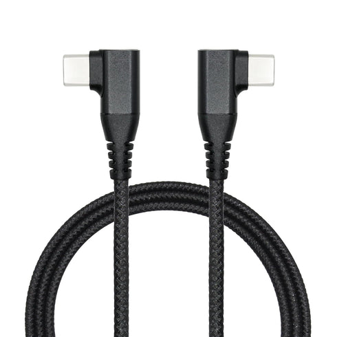 Right Angle USB C to USB C Cable 1M/3FT, 90 Degree 60W PD Type C Fast Charging & Data Transmission Nylon Braided
