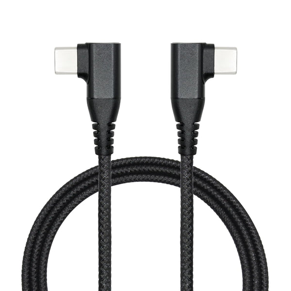 Right Angle USB C to USB C Cable 1M/3FT, 90 Degree 60W PD Type C Fast Charging & Data Transmission Nylon Braided