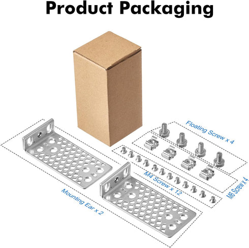 MokerLink Metal Rack Mount Ear for 17.3 inch Switches, Compatible with Cisco 2960X 2960XR 3650 3850