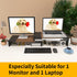 WESTREE Dual Monitor Stand, Adjustable Length and Angle Riser with 2 Shelves, Desktop Organizer for Monitors and Laptops