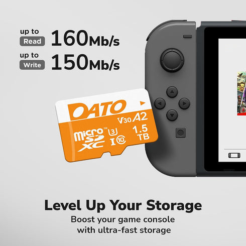 DATO 128GB C10, U3, V30, A2, 4K 160/150 Advance Plus microSDXC Memory Card w/Adapter, UHS-I, UHD, Up to MB/s