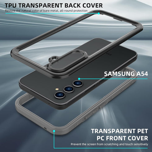 for Galaxy A54 5G Phone Case, Waterproof with Built-in Screen Protector, Shockproof Heavy Duty Protection Cover