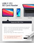 USB C SD Card Reader for iPhone 15/iPad/Mac, ChiaoPio USB C to SD CF Adapter with Compact Flash/CF/SD/MicroSD Slots