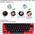 Fogruaden PBT Keycaps, Red and Black Keycaps 60 Percent, OEM Profile Custom Set for Cherry MX Switch Keyboard