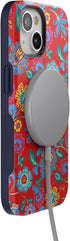 Casely iPhone 15 Plus Case, Painted Flowers, Frida Kahlo Floral Girly Design, Bold Case, MagSafe Compatible