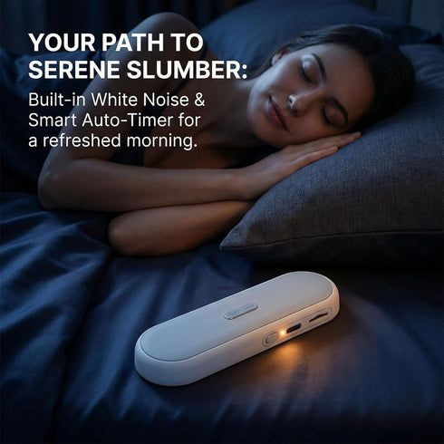 Dpofirs Bone Conduction Sleep Speaker | Advanced Sound Transmission, White Noise, Smart Sleep Timer, Portable