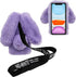 3D Bunny Ears Plush Case for iPhone SE 2022 & 2020/7/8, Handmade Bling Diamond Winter Warm Soft Rabbit Furry Cover,