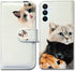 Bcov Galaxy A25 5G Case, Cute Brown Cat Leather Flip Phone Wallet Cover with Card Slot - Samsung Galaxy A25 5G