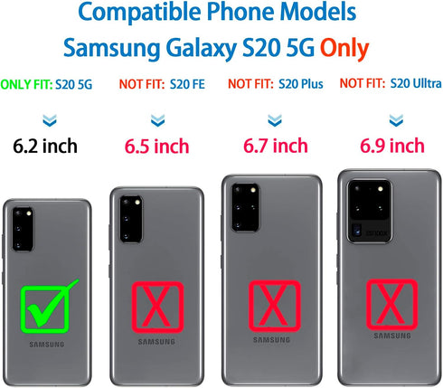 Anloes Heavy Duty Shockproof Case for Samsung Galaxy S20 5G, Rugged Protective 3 in 1 Bumper Cover (Blue)