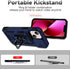 iPhone 13 Mini Case with Camera Lens Cover, HD Screen Protector, Military Grade Drop Protection, Kickstand (Navy)