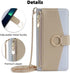 Asuwish Samsung Galaxy S23 5G Wallet Cover with Screen Protector, Mirror Flip, Card Holder, Crossbody Strap, Blue