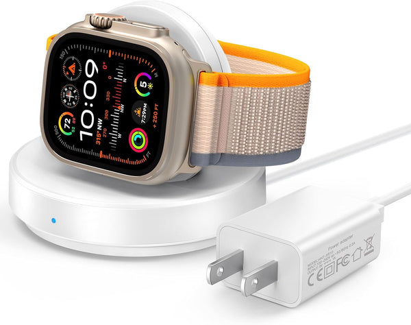 Charging Stand for Apple Watch - Magnetic Wireless Portable Watch Charger Stand with Charging Cord & Adapter Compatible