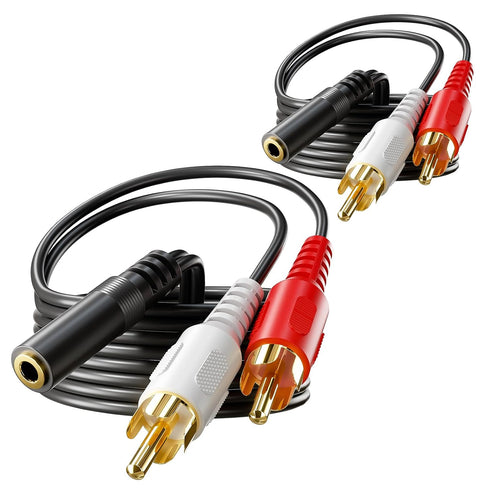 VCE 3.5mm Female to 2 RCA Splitter Male Stereo Audio Y Cable