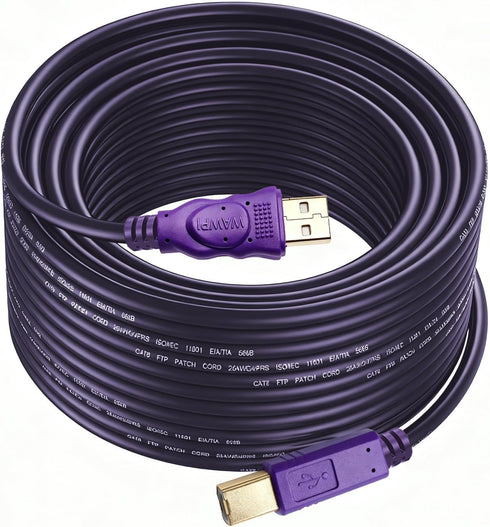 Printer Cable, USB 2.0 Cable A-Male to B-Male for Printer/Scanner (30 ft)