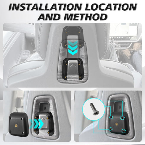BestEvMod Seat Back Anchor Phone Holder, 1/4 Screw Mount, MagSafe Compatible with 2022-2024 Rivian R1T&R1S