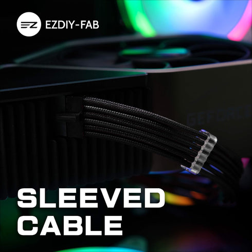EZDIY-FAB RTX 3000 Series 12 Pin to Dual 8 Pin PCIe Sleeved Extension Cable for NVIDIA Ampere