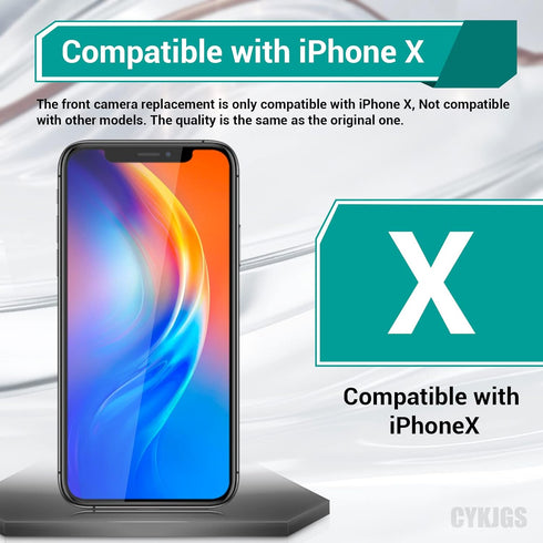 OEM Front Camera Replacement for iPhone X, New Face Front 7MP Camera Part Flex Cable Connector, Repair Fix Tools Kit