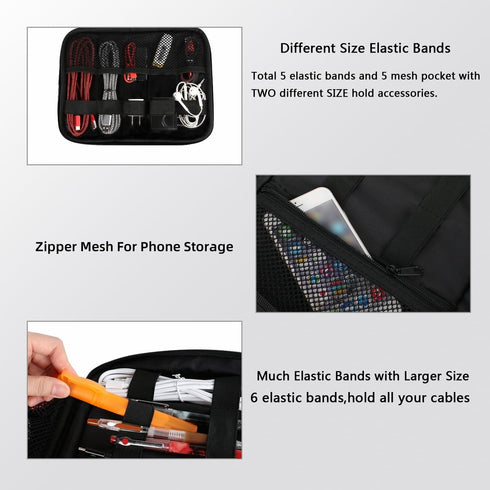 MATEIN Electronics Organizer Travel Case, Water Resistant Cable Organizer Bag for Travel Essentials, Tech Gifts for