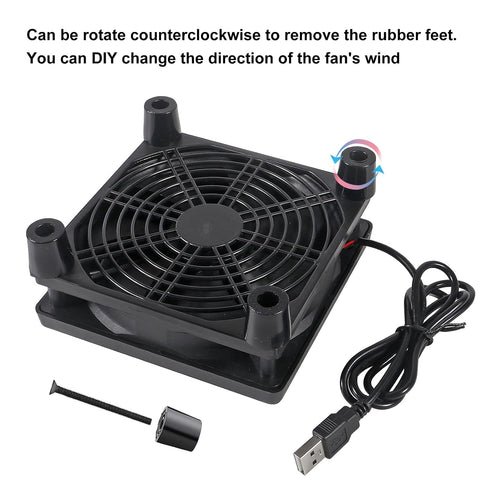 Meimom 2PACK 120mm 120mm 25mm 5V Quiet Fan, Cooling Case Fan for Receiver DVR Xbox TV Box Router x USB Power
