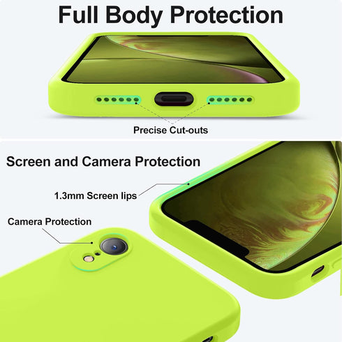 Vooii iPhone XR Case, Upgraded Liquid Silicone with Square Edges, Camera Protection, Soft Anti-Scratch Microfiber