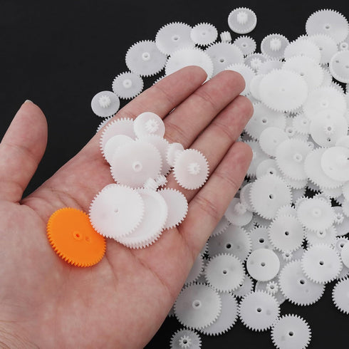 MovFlax 200 0.5 (200, 0.5 Pcs White Plastic Gears Module Gears for DC Motor DIY Model Toys RC Car Robot Gear