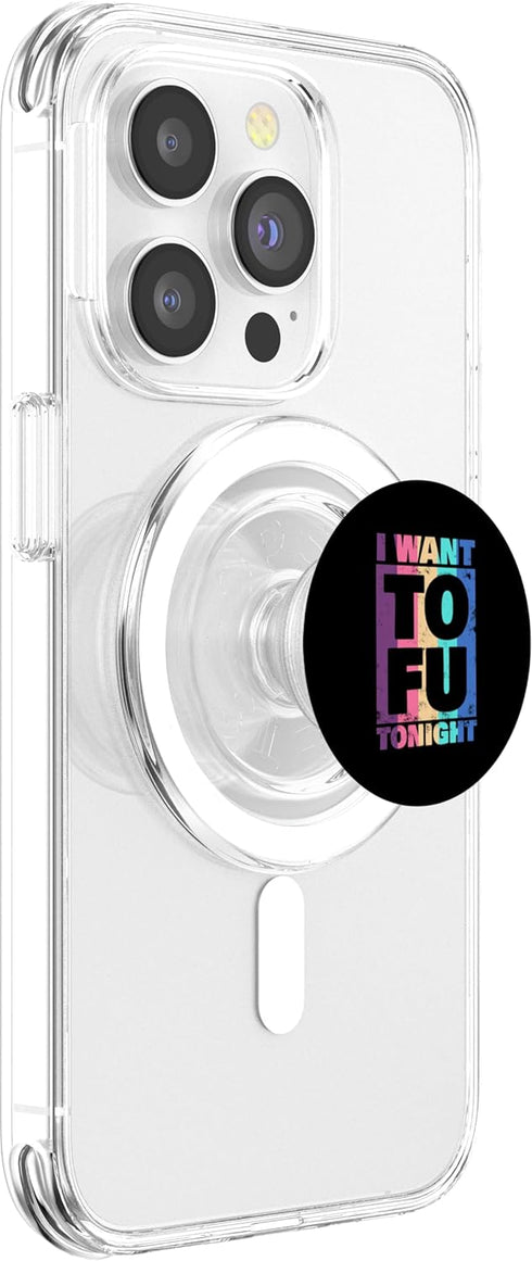 Funny TOFU Vegan Humor Apparel I Want TOFU Tonight, Funny Vegetarian Apparel TOFU Meatless PopSockets PopGrip