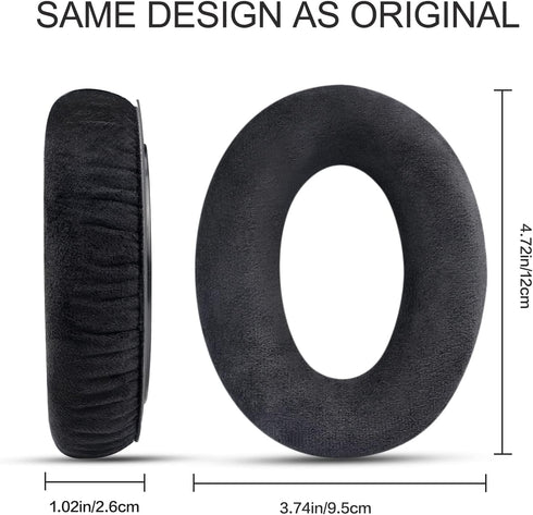 Gvoears HD600 Earpads for Sennheiser HD650/HD600/HD660S/HD545/HD525/HD535, Replacement Ear Cushions (Velour)