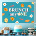 Festiblast 1st Brunch Themed Party Decorations, Brunch Anyone Backdrop Blue Breakfast Food Birthday Party Decor