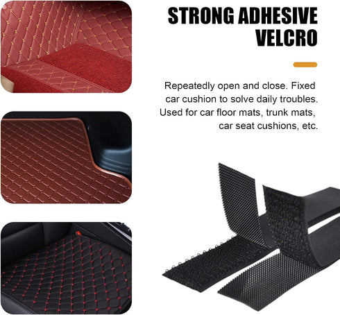 lekiliky 20PCS Car Mat Fixing Stickers, Nylon Waterproof Non-shedding Vehicles Foot Pads Backing Adhesive