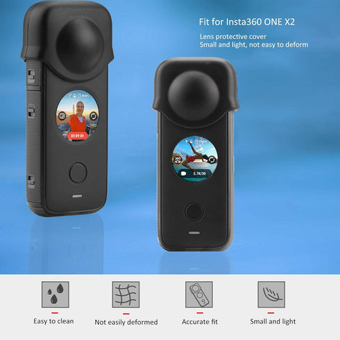 214 Lens Cap, Compact Silicone Durable Detachable Protective Cover for Insta360 ONE X2 Camera, Antislip, Dropproof,