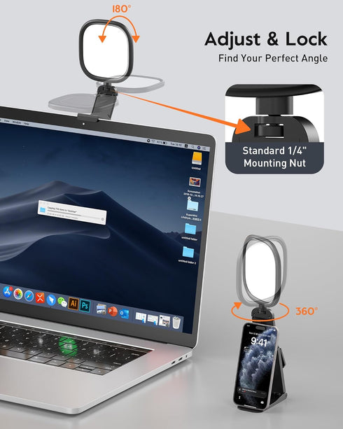 LitONES 97.8+, 50 Upgraded Ring Light for Laptop, Monitor & Desk Eye-Caring Diffused LED Computer Light