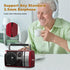 LEOTEC AM FM Radio, Portable Bluetooth Radio, Battery Operated, Best Reception with Headphone Jack, Handheld (Red)