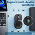 Wireless Bluetooth Mouse (USB + BT1 + BT2), Full Size, Multi-Device Silent Mouse for Computer, Laptop, iPad (Black)