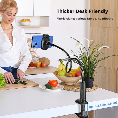 TONDA 33 inch 15 8 7 6 4-7" Phone Holder for Bed Desk, Gooseneck Phone Holder Stand with Adjustable Flexible Long Arm