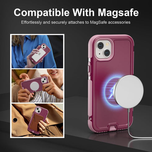 Follaroma 15 15, 6.1", for iPhone Case, Compatible with MagSafe, Heavy Duty Shockproof Protective Phone Case, Anti-Drop