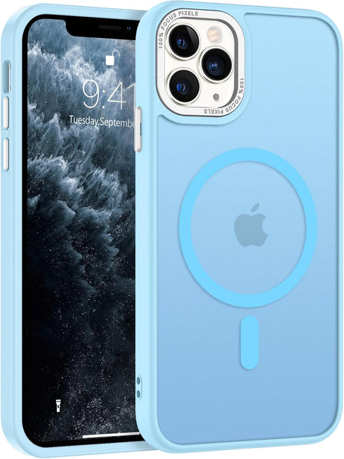 BENTOBEN Translucent Matte Magnetic Phone Case for iPhone 11 Pro, 5.8 inch, Light Blue, Compatible with MagSafe