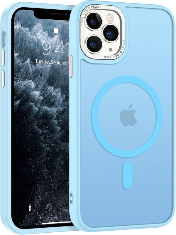 BENTOBEN Translucent Matte Magnetic Phone Case for iPhone 11 Pro, 5.8 inch, Light Blue, Compatible with MagSafe