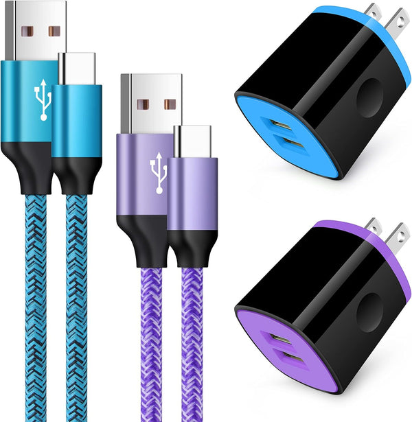 Fast Type C Charger Block for Samsung Galaxy S23/S22/S21 Ultra/Plus, Note 20/10/9, Moto G8/G7 - USB C Cord Included.