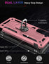 IKAZZ Rose Gold Case for Galaxy S21 Plus, Military Grade Shockproof Heavy Duty Phone Cover with Magnetic Kickstand