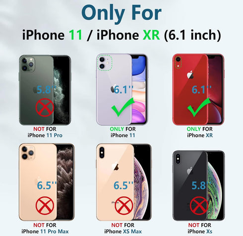 FNTCASE for iPhone 11 Phone Case: for iPhone XR case with Kickstand Shockproof Military Grade Protective Cover - Dual Layer Full Protection Sturdy Matte Textured Drop Proof - 6.1 Inch Blue