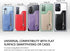 Phone Wallet Stick On, Flip PU Leather Card Holder with Zipper Closure Coin Pocket, Magnetic Closure for