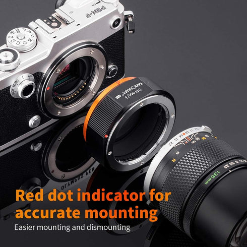 K&F Concept Lens Mount Adapter for Olympus OM Lens to M4/3 Olympus Pen Cameras