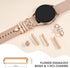 DaQin Flower Engraved Band for Samsung Galaxy Watch 7/FE 6 5 4 40mm 44mm, Active 2, 20mm Soft Silicone Strap