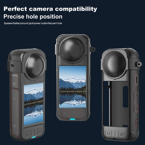 Vasgather 360 X4No X4 Camera Accessory Kit for Insta Fit for AIR- Lens Guards, Silicone Case, Camera Case,Screen