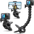 Jaws Flex Clamp Mount with Adjustable Gooseneck for GoPro Hero 12 11 10 9 8 7 6 5 4, DJI Osmo Cameras, Smartphone